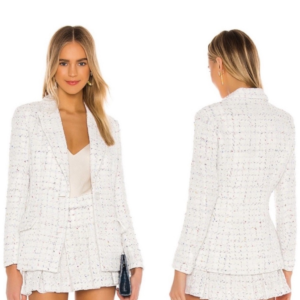 Amanda Uprichard White Tweed Blazer